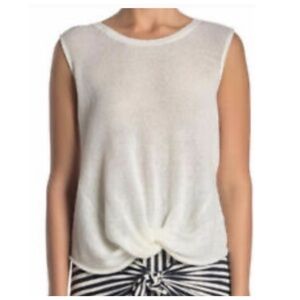 NWT SPLENDID WHITE SLEEVELESS KNIT TWIST FRONT TOP
